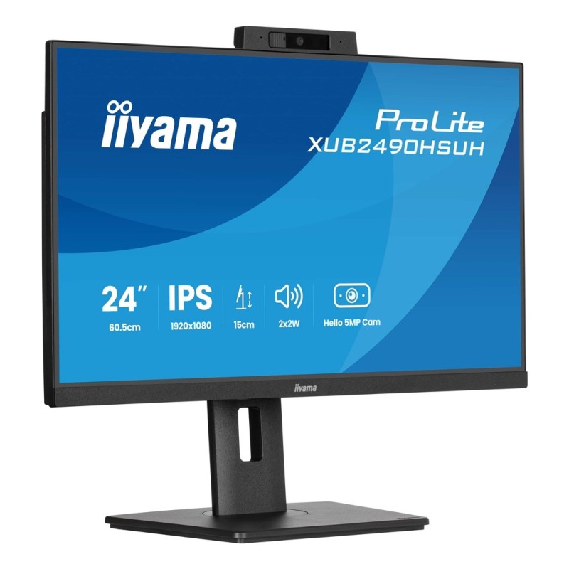 Monitor Iiyama TFT XUB2490HSUH IPS 24''//HDMI/DP/USB/Webcam/hoev - Płaski ekran - 60,5 cm