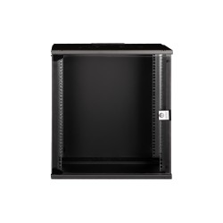 Szafa sieciowa wisząca 19" 12U, SOHO PRO 595 x 540 x 400 mm, drzwi szyba, czarny, niezłożona, 60kg