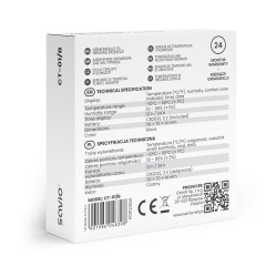 SAVIO STACJA POGODY BEZPRZEWODOWA, CZUJNIK TEMPERATURY I WILGOTNOŚCI, LCD, DO UŻYTKU WEWNĘTRZNEGO, UCHWYT MAGNES SAVCT-01/B