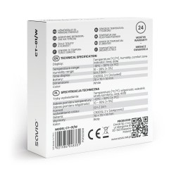 SAVIO STACJA POGODY BEZPRZEWODOWA, CZUJNIK TEMPERATURY I WILGOTNOŚCI, LCD, DO UŻYTKU WEWNĘTRZNEGO, UCHWYT MAGNES SAVCT-01/W