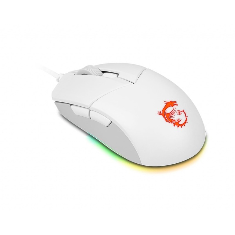 MSI CLUTCH GM11 WHITE myszka Oburęczny USB Typu-A Optyczny 5000 DPI