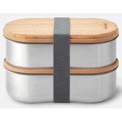 BB-Zestaw 2 lunch boxów stalowych, szary