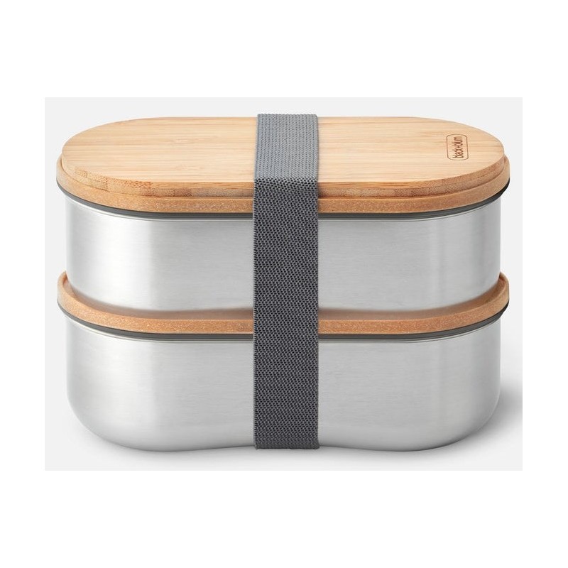 BB-Zestaw 2 lunch boxów stalowych, szary