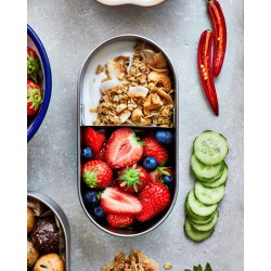 BB-Zestaw 2 lunch boxów stalowych, szary