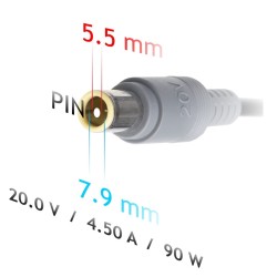 Zasilacz sieciowy Akyga AK-ND-18 do notebooka IBM, Lenovo (20 V 4,5 A 90W 7.9 mm x 5.5 mm)