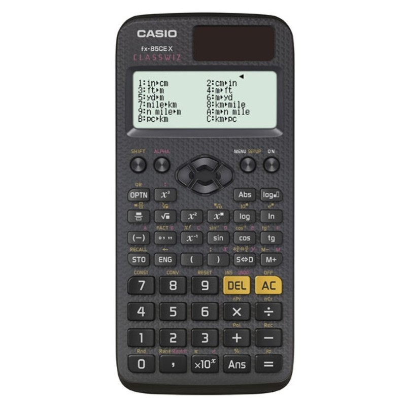 CASIO FX-85CEX KALKULATOR NAUKOWY, BIUROWY, SZKOLNY, 379 FUNKCJI, 77X166MM, CZARNY