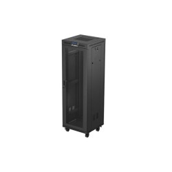 Szafa instalacyjna rack stojąca 19" 37U 600X600 czarna drzwi perforowane LCD LANBERG (flat pack)