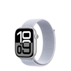 Zegarek Apple Watch Series 10 GPS 46mm Srebrna aluminiowa koperta z pętlą sportową - Blue Cloud