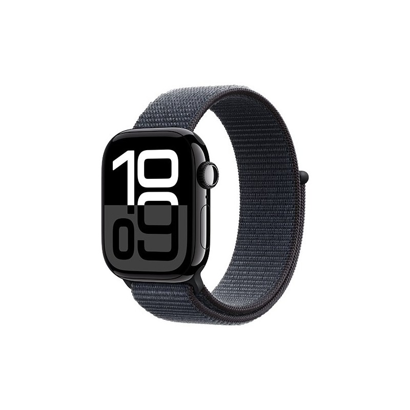 Zegarek APPLE Watch Series 10 GPS 42mm Kruczoczarna aluminiowa koperta z atramentową pętlą sportową