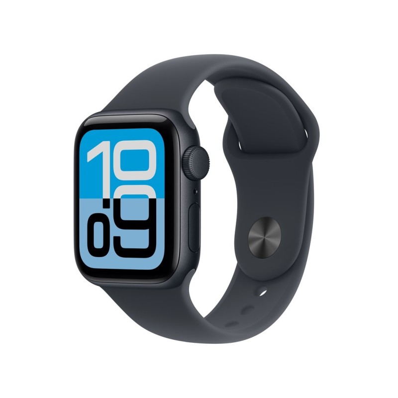 Apple Watch SE 3 GPS 40 mm z aluminiową kopertą w kolorze Midnight i sportową bransoletką Midnight – rozmiar M/L