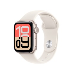 Apple Watch SE 3 GPS + Cellular 40 mm, aluminiowa obudowa w kolorze Starlight z paskiem Starlight Sport Band – rozmiar M/L