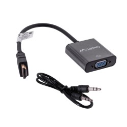 Adapter Lanberg AD-0017-BK (HDMI M - D-Sub (VGA) F 0,20m kolor czarny)