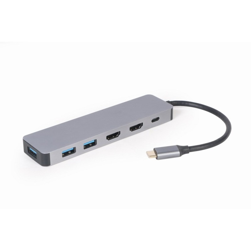 GEMBIRD MULTI ADAPTER USB TYP-C 3W1 SREBRNY HUB USB, HDMI, PD (100W)