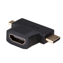 Adapter Akyga AK-AD-23 (HDMI F - Micro HDMI, Mini HDMI M kolor czarny)