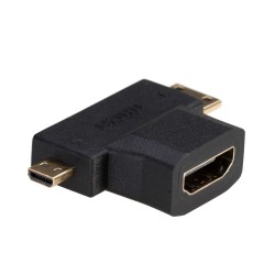 Adapter Akyga AK-AD-23 (HDMI F - Micro HDMI, Mini HDMI M kolor czarny)