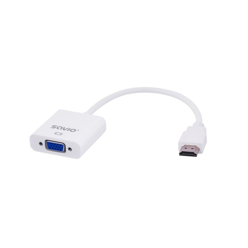 Adapter SAVIO CL-27/B (HDMI M - D-Sub (VGA) F 0,10m kolor biały)