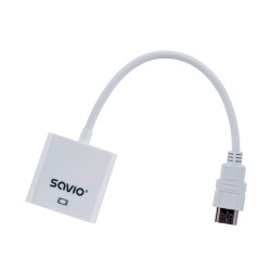 Adapter SAVIO CL-27/B (HDMI M - D-Sub (VGA) F 0,10m kolor biały)