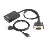 Adapter GEMBIRD A-VGA-HDMI-01 (HDMI F - D-Sub (VGA), Jack stereo 3,5 mm, USB 2.0 M 0,15m kolor czarny)