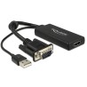 DeLOCK 0.25m VGA+USB2.0-A/HDMI 0,25 m VGA (D-Sub) + USB Czarny