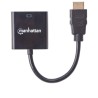 Adapter MANHATTAN HDMI-St. VGA-Bu. bk Polybag