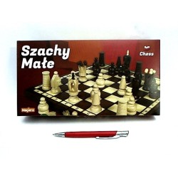 Szachy małe drewniane 28cm 30018