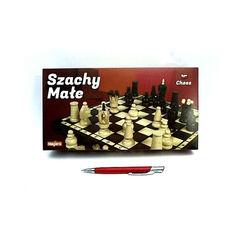 Szachy małe drewniane 28cm 30018