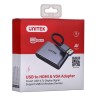 UNITEK ADAPTER USB-A - HDMI & VGA, FULLHD, M/F