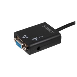 Adapter SAVIO cl-23 (HDMI M - D-Sub (VGA) F 0,20m kolor czarny)