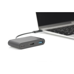 Digitus Wieloportowy adapter HDMI USB Type-C™, 3 porty