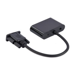 GEMBIRD KONWERTER SYGNAŁU VGA DO HDMI + VGA 0,15M, CZARNY