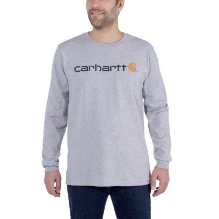Bluza bez kaptura Carhartt Core Logo T-Shirt L/S - heather grey