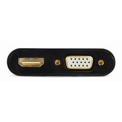 GEMBIRD KONWERTER SYGNAŁU VGA DO HDMI + VGA 0,15M, CZARNY