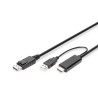 Kabel adapter HDMI 4K 30Hz zasilanie USB A na DisplayPort 2m