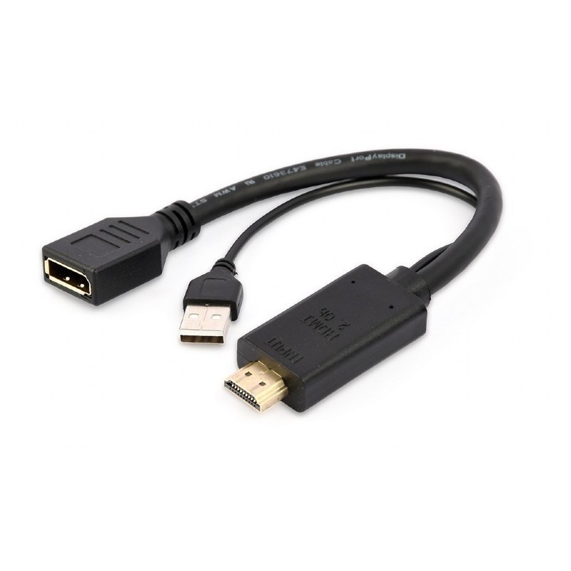 I/O ADAPTER HDMI TO DP/BLACK A-HDMIM-DPF-01 GEMBIRD