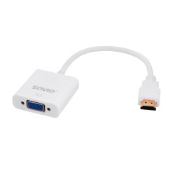 Adapter SAVIO cl-27 (HDMI M - D-Sub (VGA) F 0,10m kolor biały)