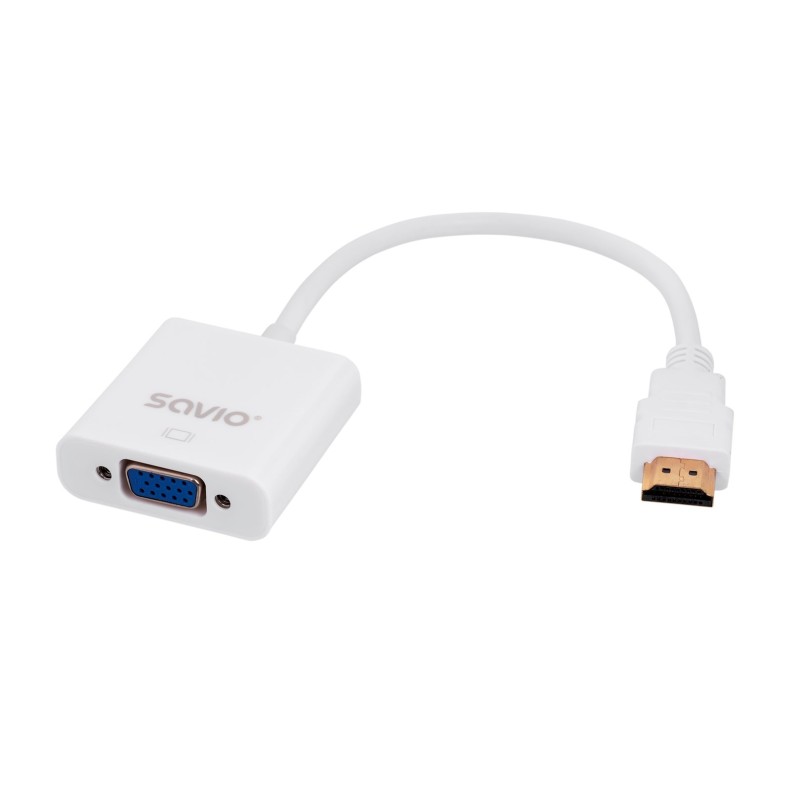 Adapter SAVIO cl-27 (HDMI M - D-Sub (VGA) F 0,10m kolor biały)