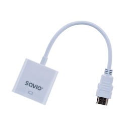 Adapter SAVIO cl-27 (HDMI M - D-Sub (VGA) F 0,10m kolor biały)