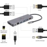 GEMBIRD MULTI ADAPTER USB TYP-C 5W1 HUB, HDMI, CZYTNIK KART, LAN, PD - 100W)