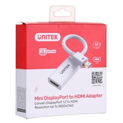 UNITEK ADAPTER MINIDISPLAYPORT-HDMI 4K, Y-6331