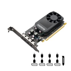 Karta graficzna PNY NVIDIA P1000 V2 LowProfile 4 GB GDDR5, PCIe 3.0 x16, 4x Mini DP 1.4, LP bracket, 4x mDP to DP adapter,