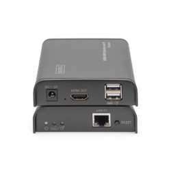 DIGITUS PRZEDŁUŻACZ (EXTENDER) KVM HDMI+USB 120M PO CAT.5E UTP/IP 1080P FHD 60HZ AUDIO (ZESTAW) DS-55202