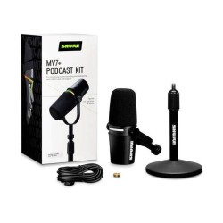 Shure MV7+-K-BNDL - Mikrofon lektorski/wokalny ze złączem XLR/USB-C Czarny + statyw biurkowy GATOR