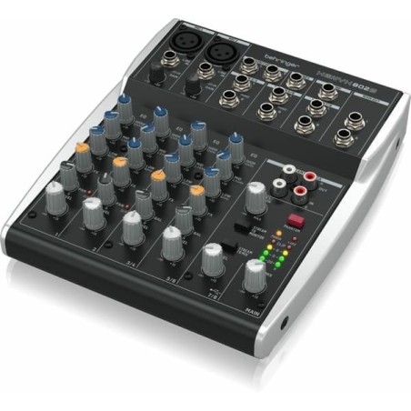 Behringer 802S - 8-kanałowy kompaktowy mikser analogowy z interfejsem USB zaprojektowany specjalnie do obsługi podcastów,