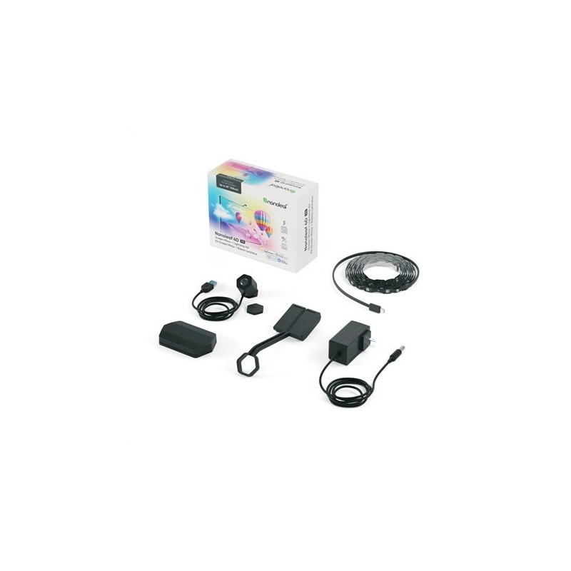 Nanoleaf 4D V2 Lustro do telewizora + zestaw pasków świetlnych (do telewizora i monitora do 65'')|24 W|Wielokolorowe RGB