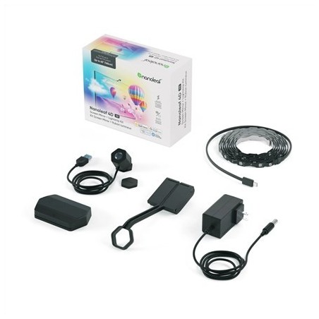 Nanoleaf 4D V2 Lustro do telewizora + zestaw pasków świetlnych (do telewizora i monitora do 65'')|24 W|Wielokolorowe RGB