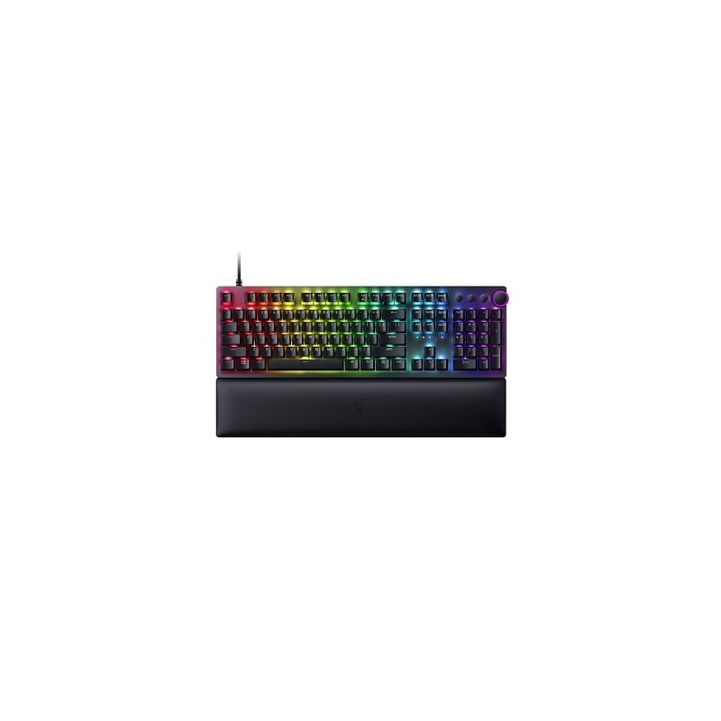 Optyczna klawiatura Razer do gier Huntsman V2 NORD, przewodowa, światło LED RGB, klawiatura numeryczna, klikający fioletowy