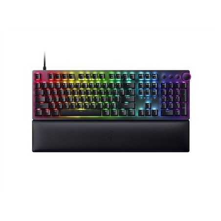 Optyczna klawiatura Razer do gier Huntsman V2 NORD, przewodowa, światło LED RGB, klawiatura numeryczna, klikający fioletowy