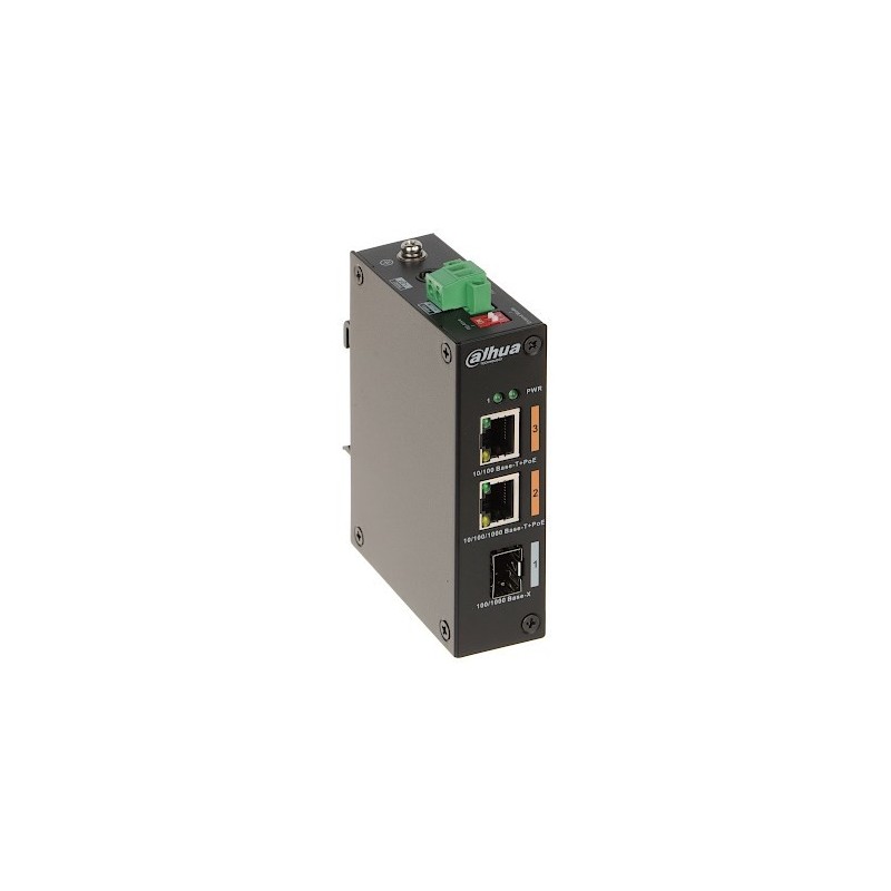 Dahua PFS3103-1GT1ET-60-V2 3-portowy bez zarządzania switch przemysłowy z 2 portami PoE