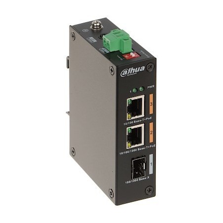 Dahua PFS3103-1GT1ET-60-V2 3-portowy bez zarządzania switch przemysłowy z 2 portami PoE