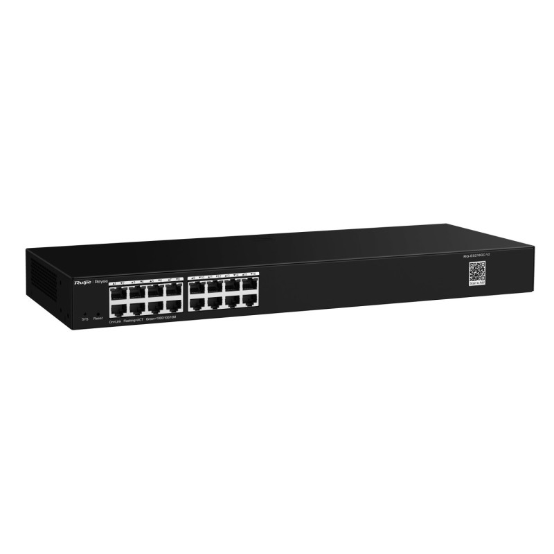 Ruijie Networks RG-ES200 Zarządzany L2 Gigabit Ethernet (10/100/1000) Montaż na biurku/ścianie Czarny